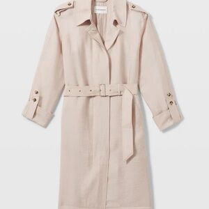 Club Monaco Cream Blush Trench Coat Sz S